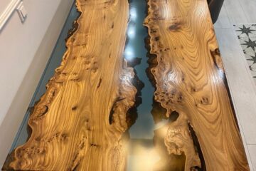 Большой стол из слэба дерева